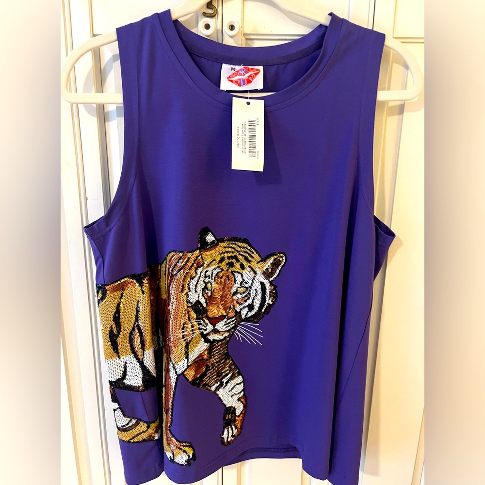 NWT Sparkle City wrap around tiger tank
